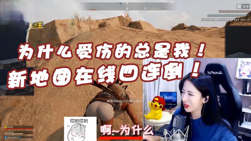 绝地求生呆妹儿：性感呆呆在线四连倒！为什么受伤的总是我！