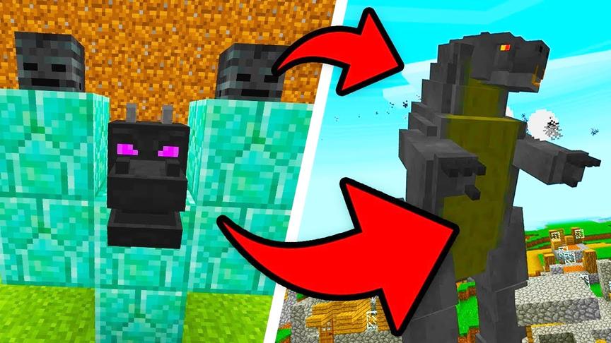 MCPE版09：萌新版爆笑哥斯拉模组 长的太像蜥蜴王了