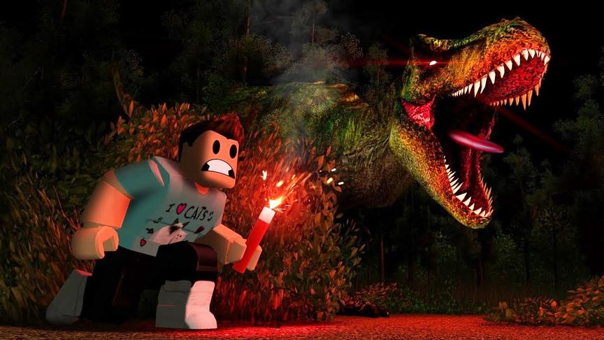 Roblox侏罗纪故事模拟器：遭遇霸王龙袭击！我被食人花吃了？